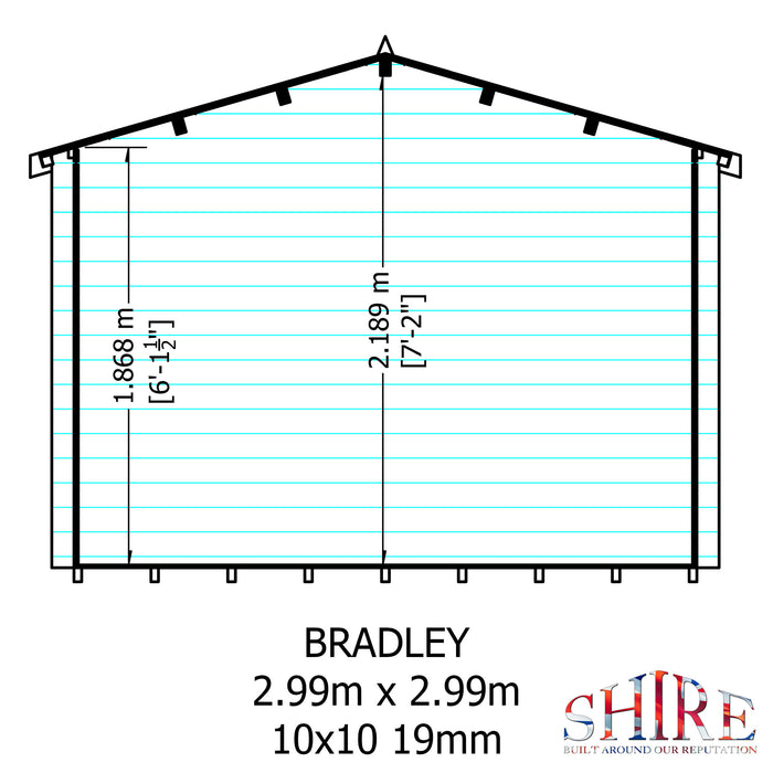 Shire GB Bradley 10x10ft Log Cabin