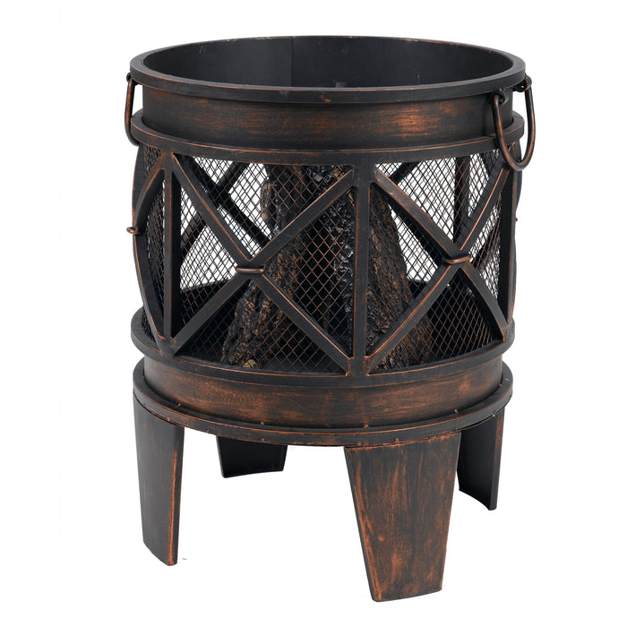 Gracewood Outdoor Wood Burning Fire Pit Basket