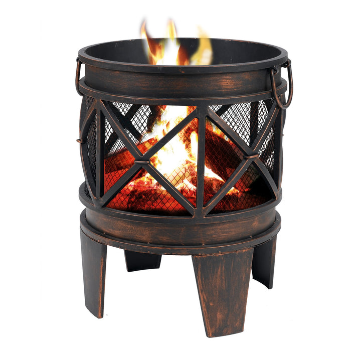 Gracewood Outdoor Wood Burning Fire Pit Basket