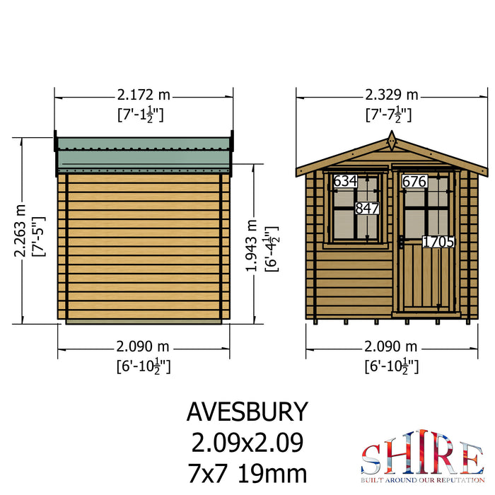 Shire GB Avesbury (Pembrook) 7x7ft Log Cabin