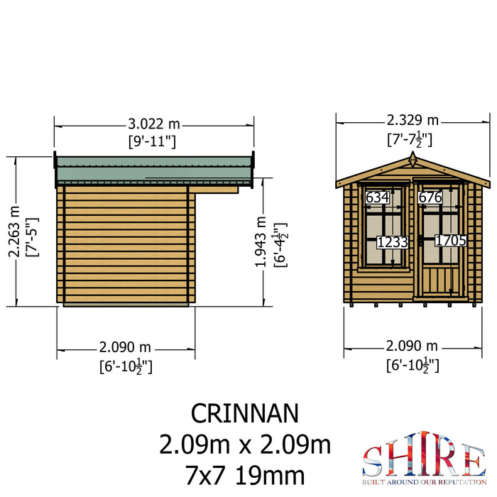 Shire GB Crinan 7x7ft Log Cabin