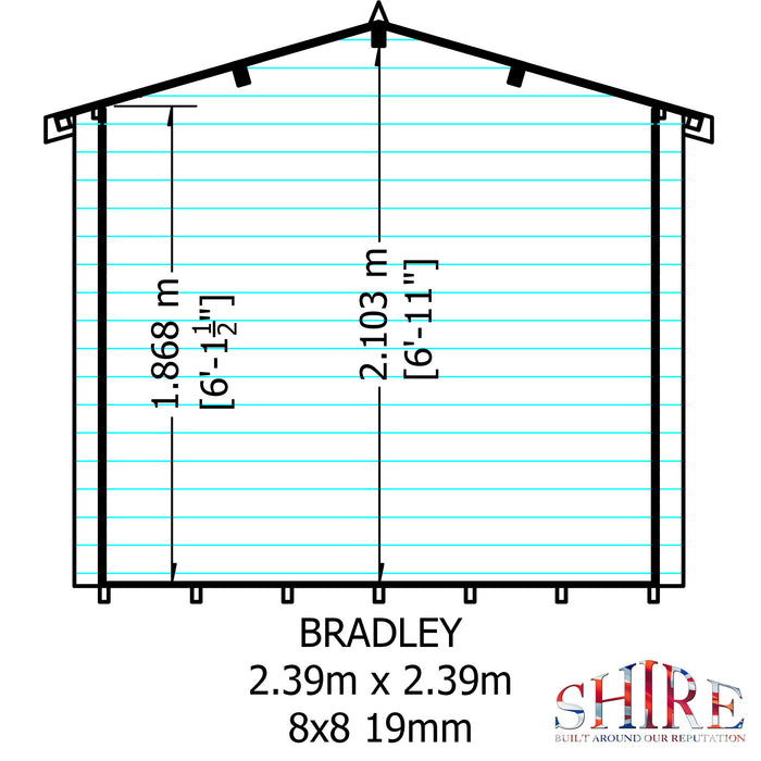 Shire GB Bradley 8x8ft Log Cabin