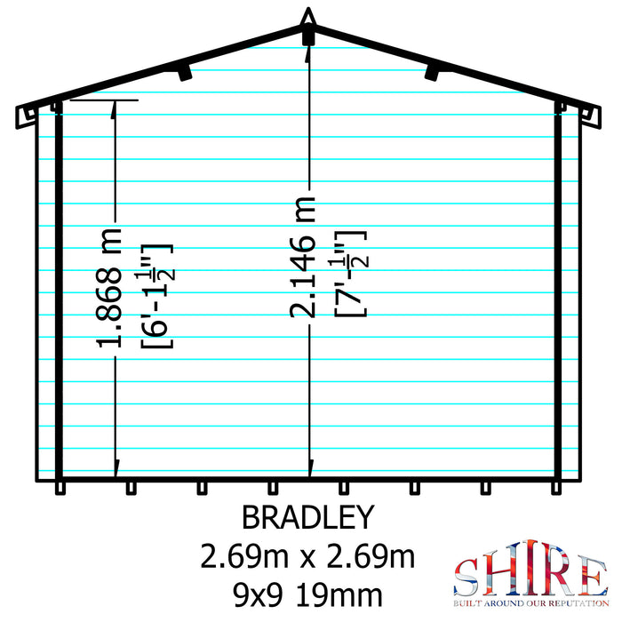 Shire GB Bradley 9x9ft Log Cabin