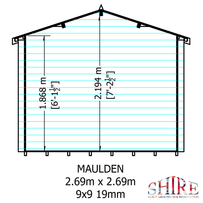 Shire GB Maulden with ver 9x9ft Log Cabin