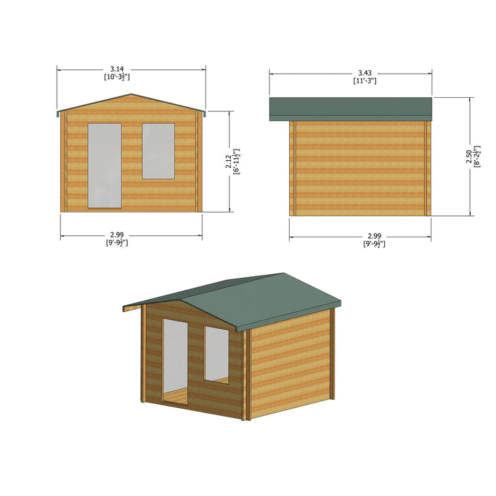 Shire GB Bucknells 10x10ft 28mm Log Cabin