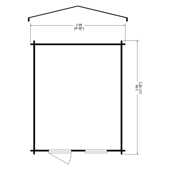 Shire GB Bucknells 10x12ft 28mm Log Cabin