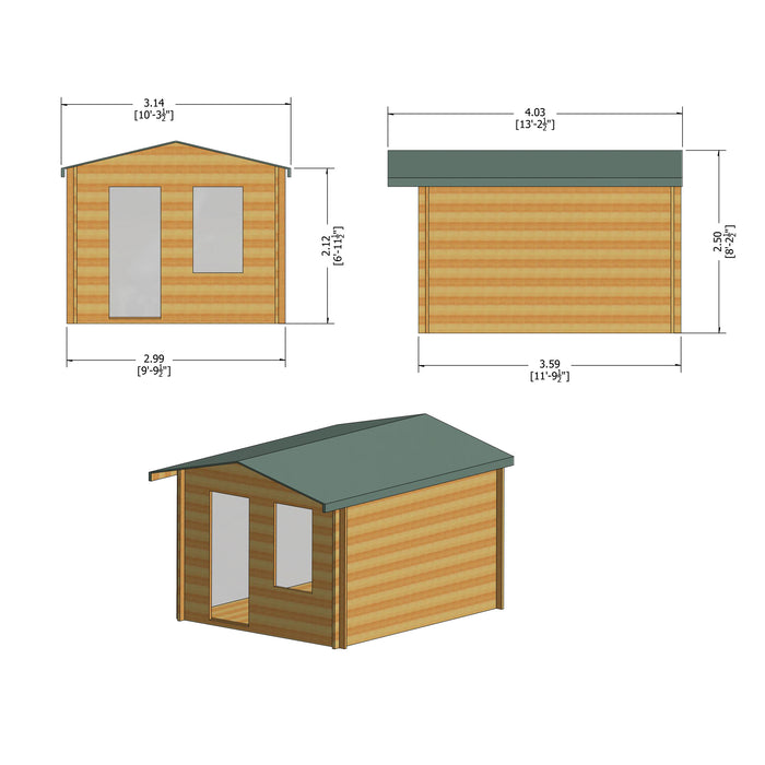 Shire GB Bucknells 10x12ft 28mm Log Cabin