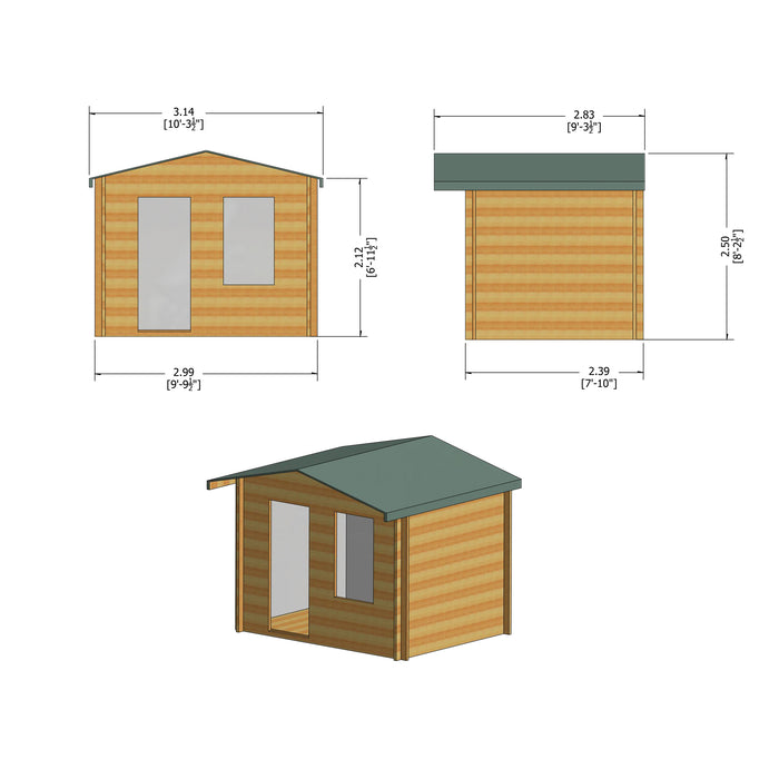 Shire GB Bucknells 10x8ft 28mm Log Cabin