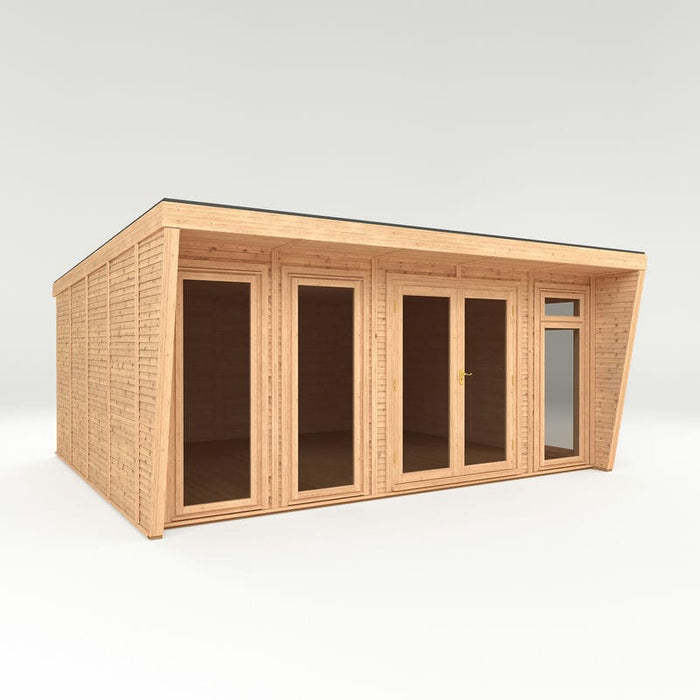 Diagonal view of Mercia Harlow Insulated Garden room 5m x 4m