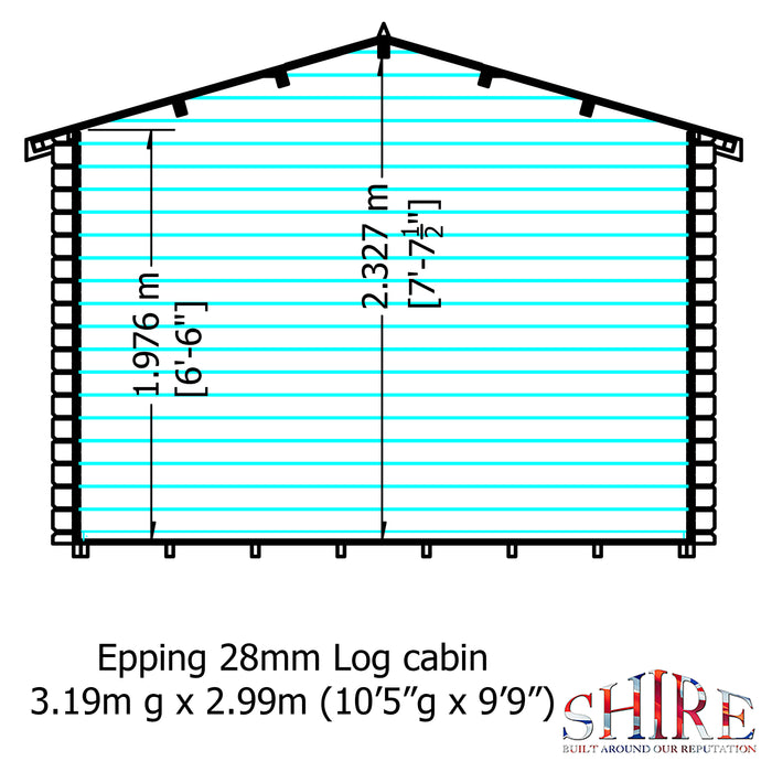 Shire GB Epping 10x10ft 28mm Log Cabin