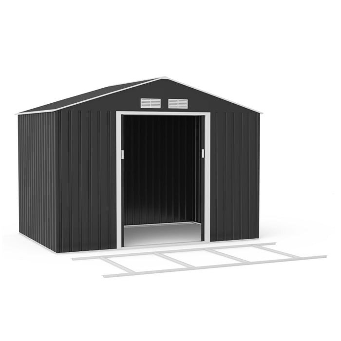 Lotus Hera Apex Metal Shed 9 x 6ft Including Foundation Kit