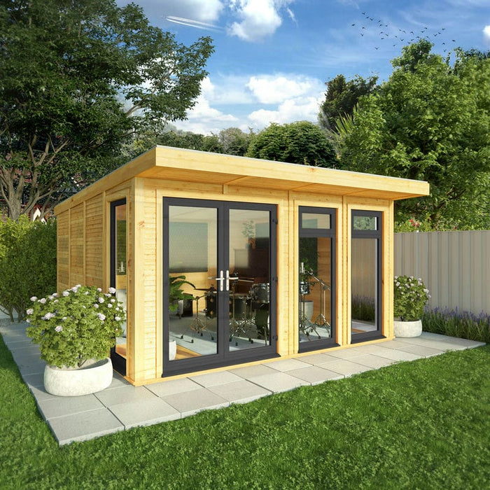 Mercia Edwinstowe Insulated Garden office 4m x 4m with UPVC windows