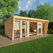 Mercia Harlow Insulated Garden office 6m x 4m with anthracite UPVC door on patio garden