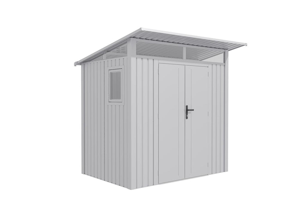 Lotus Minos 7.4 x 6.1 White Aluminium Metal Shed