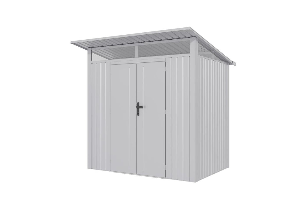 Lotus Minos 7.4 x 6.1 White Aluminium Metal Shed