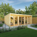 Oak Mercia Creswell Insulated Garden pod 6m x 4m in a patio garden