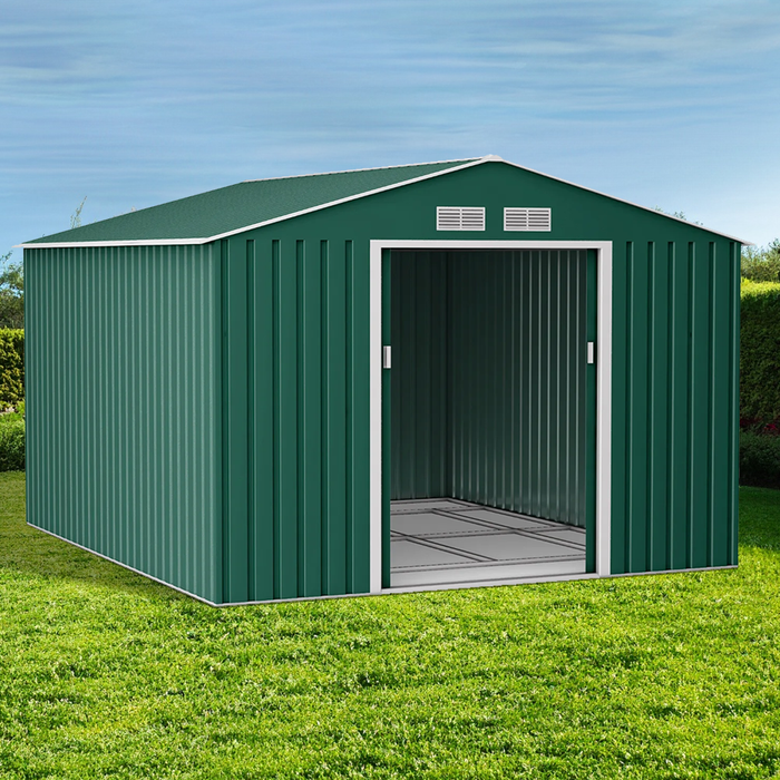Lotus Orion 9 x 8ft Apex Metal Shed With Foundation Kit