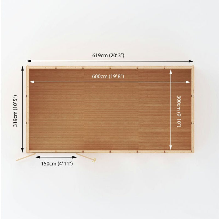 Plan spec of Creswell 6m x 3m Floor Plan