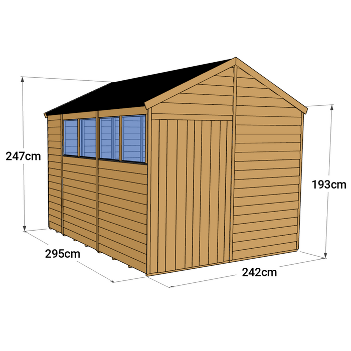 Store More Overlap Apex Shed - 10x8