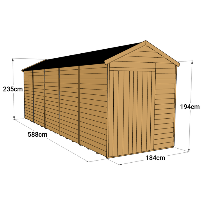 Store More Overlap Apex Shed - 20x6