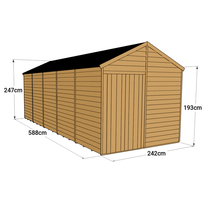 Store More Overlap Apex Shed - 20x8