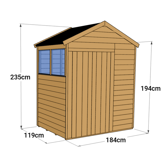 Store More Overlap Apex Shed - 4x6