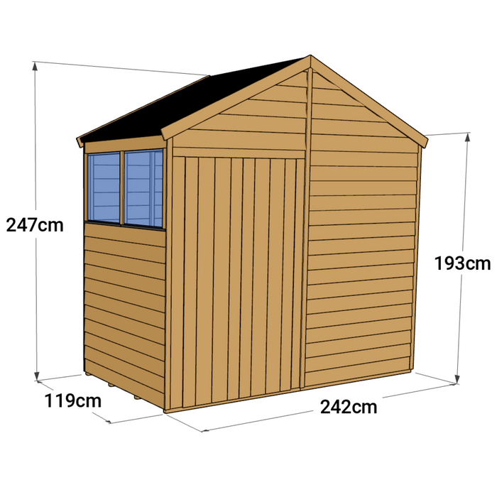 Store More Overlap Apex Shed - 4x8