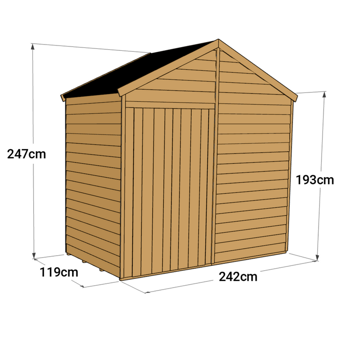 Store More Overlap Apex Shed - 4x8