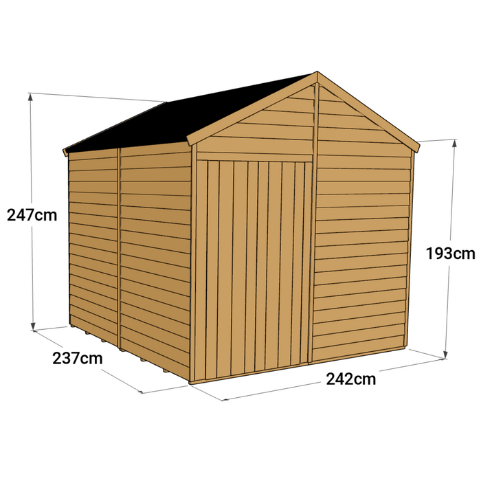 Store More Overlap Apex Shed - 8x8