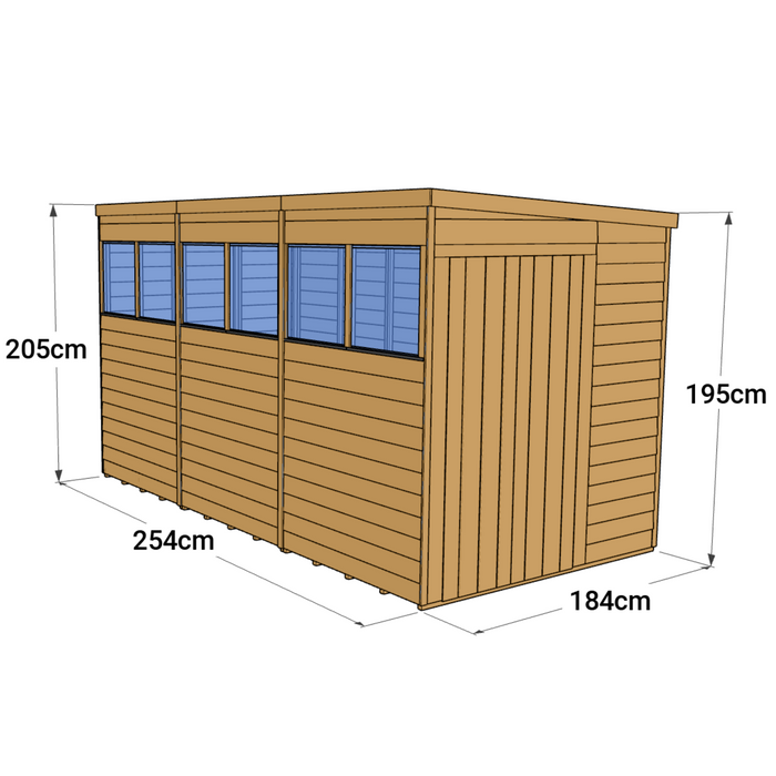 Store More Overlap Pent Shed - 12x6