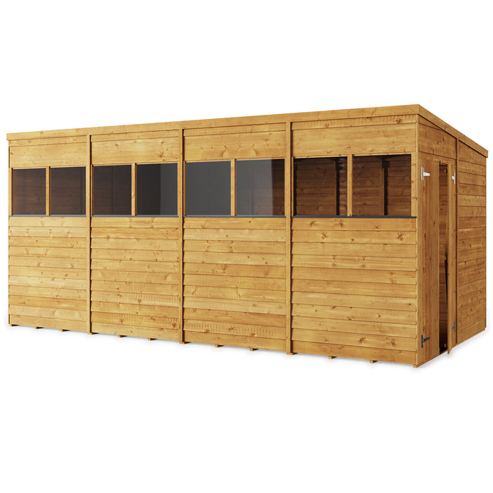 Store More Overlap Pent Shed - 16x8