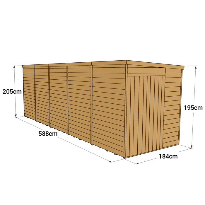 Store More Overlap Pent Shed - 20x6