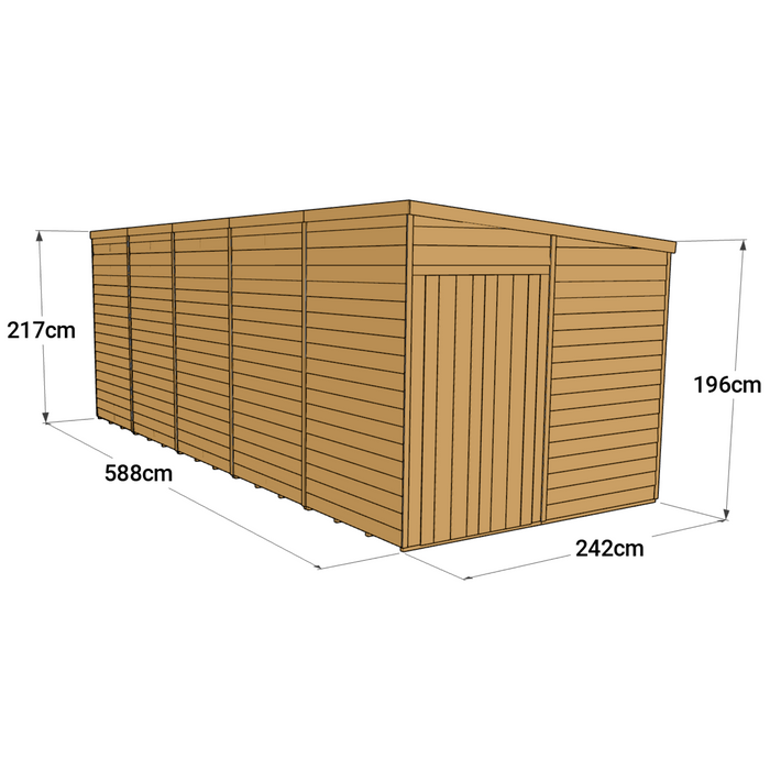 Store More Overlap Pent Shed - 20x8