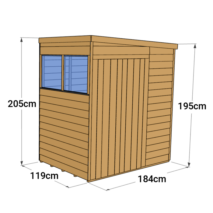 Store More Overlap Pent Shed - 4x6