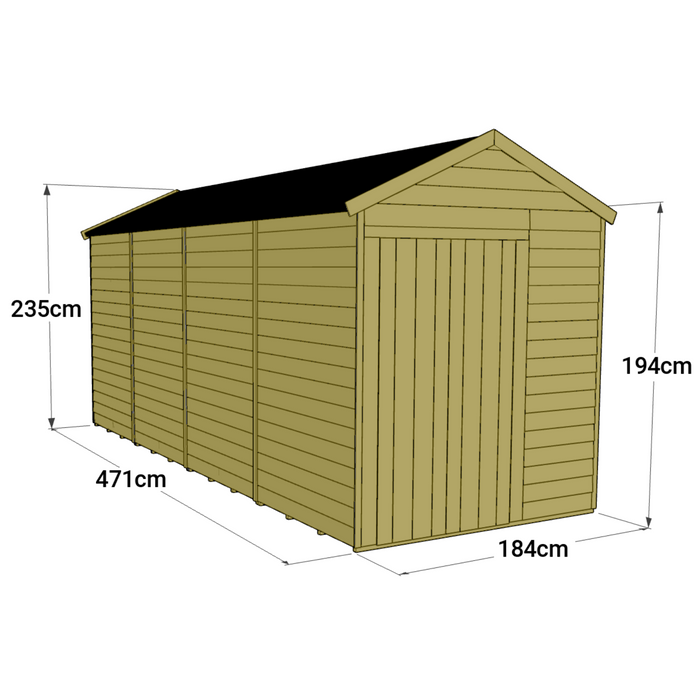 Store More Tongue and Groove Apex Shed - 16x6