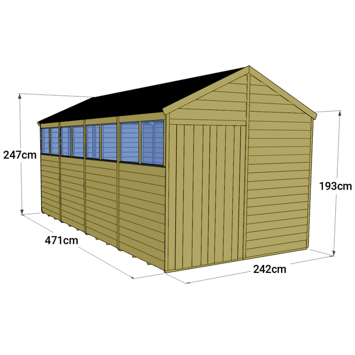 Store More Tongue and Groove Apex Shed - 16x8