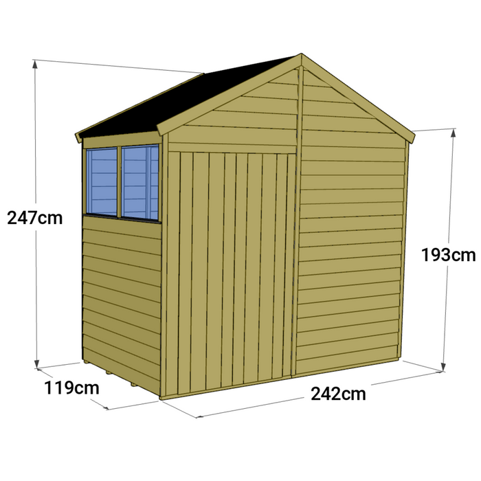 Store More Tongue and Groove Apex Shed - 4x8