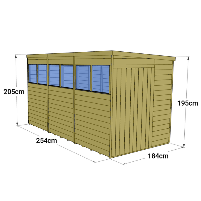 Store More Tongue and Groove Pent Shed - 12x6