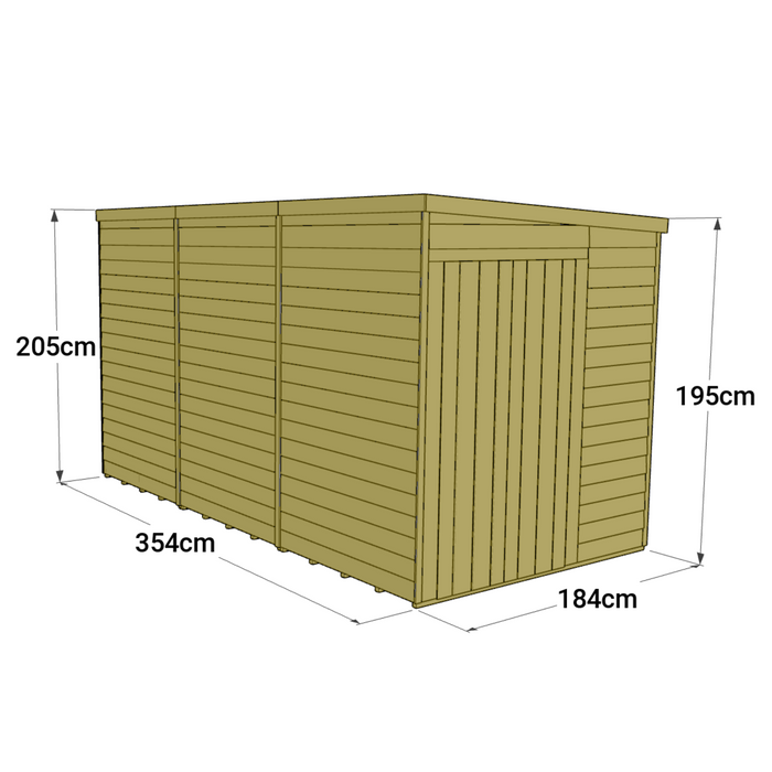 Store More Tongue and Groove Pent Shed - 12x6