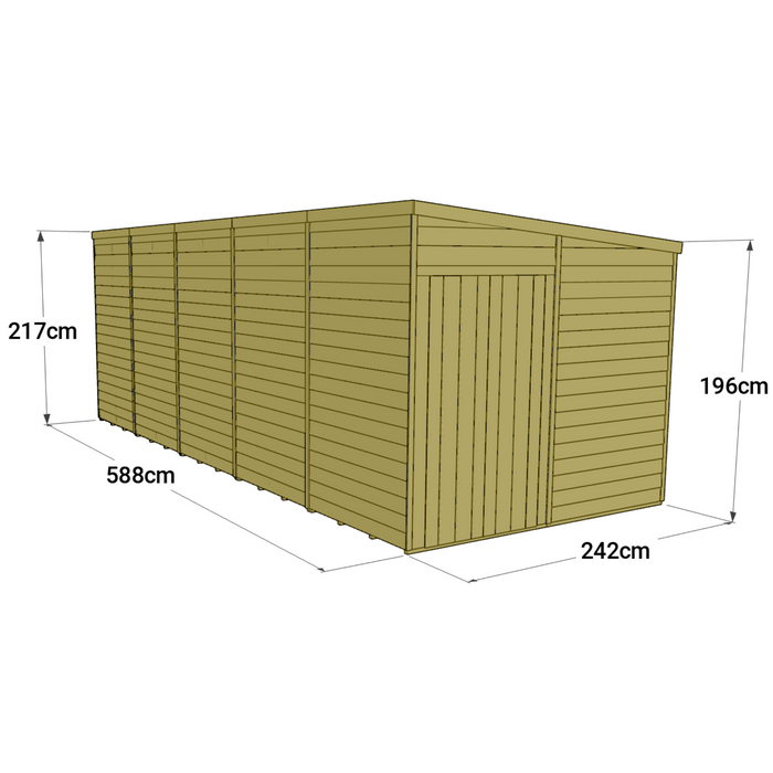Store More Tongue and Groove Pent Shed - 20x8