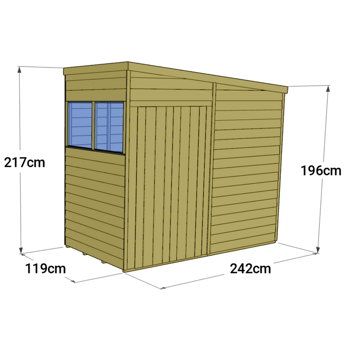 Store More Tongue and Groove Pent Shed - 4x8