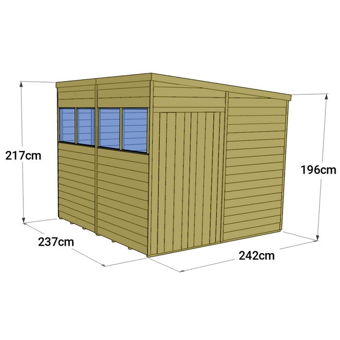 Store More Tongue and Groove Pent Shed - 8x8