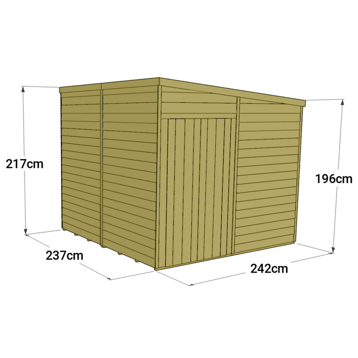 Store More Tongue and Groove Pent Shed - 8x8