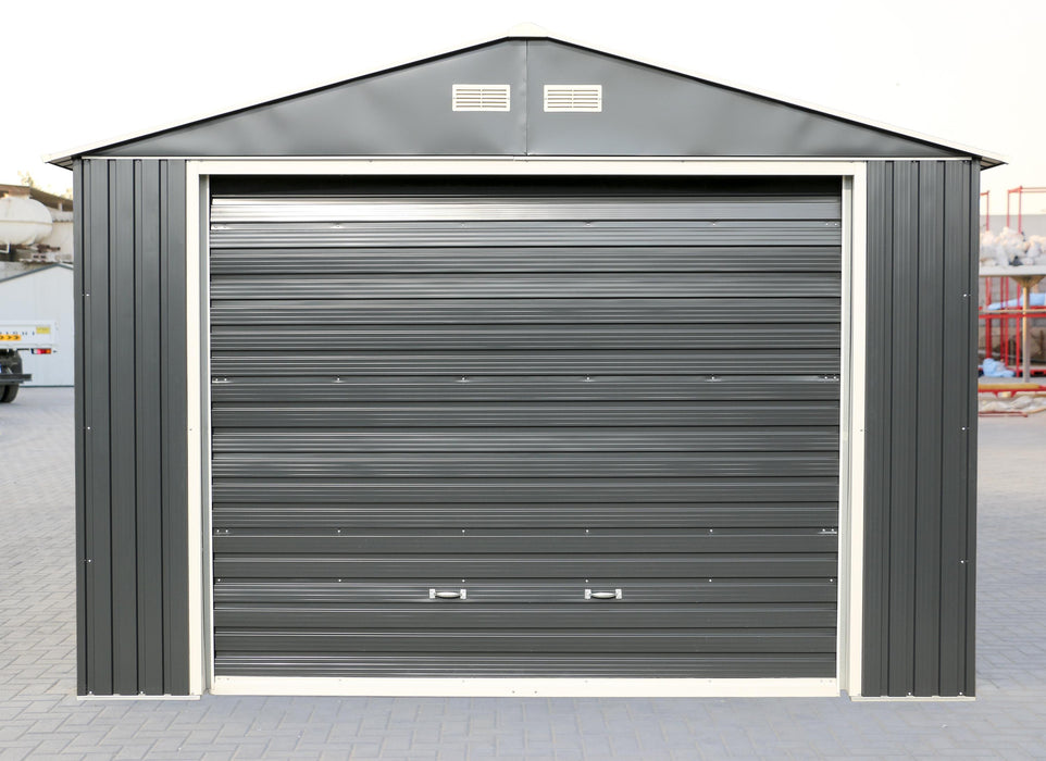 Sapphire 12x32ft Olympian Fronted Apex Metal Garage