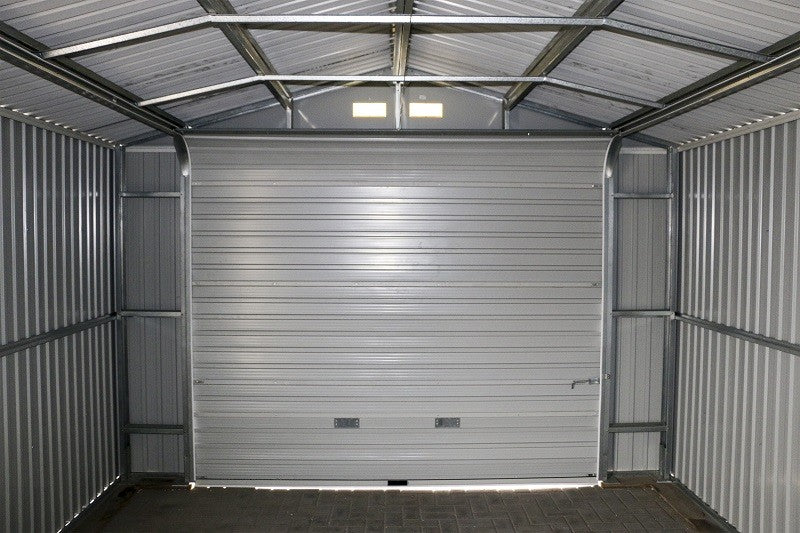 Sapphire 12x32ft Olympian Fronted Apex Metal Garage