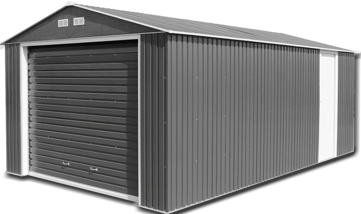 Sapphire 12x20ft Olympian Fronted Apex Metal Garage