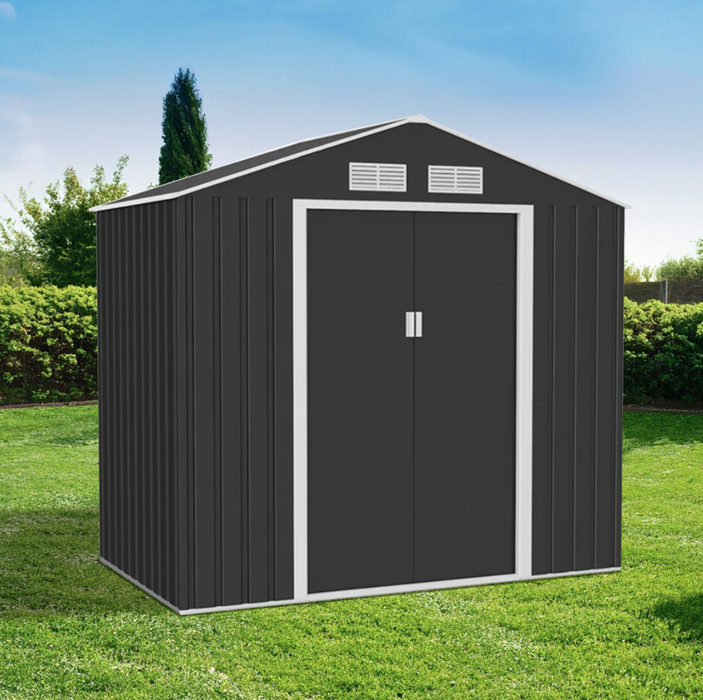 Lotus Hera Apex Metal Shed 7 x 6ft Including Foundation Kit