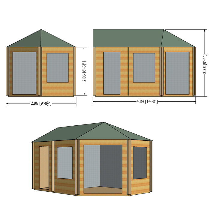 Shire GB Leygrove 10x14ft 28mm Log Cabin