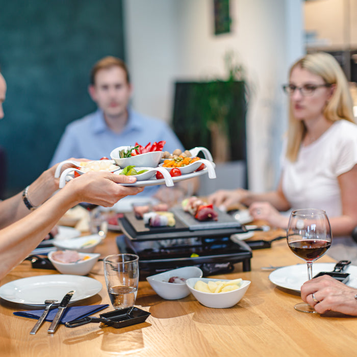 Steba RC-4-PLUS Premium Quality Electric Raclette for 6 people ? Black Non-stick Coated Grill Plate, Cut & Scratch-Resistant Stone Plate